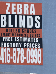 High-Quality Blinds with Attractive Orange-Black Design at Prime Location in Toronto